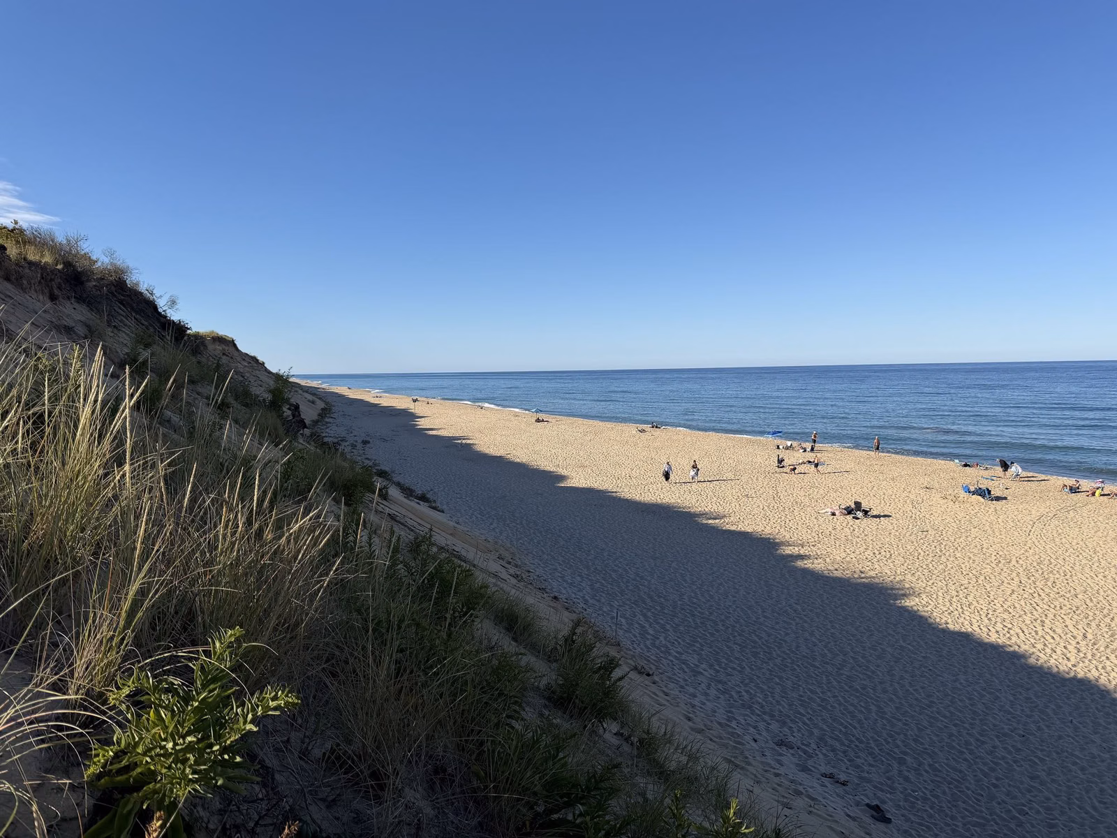 Marconi Beach in Wellfleet from the top of the dune, August 2026
